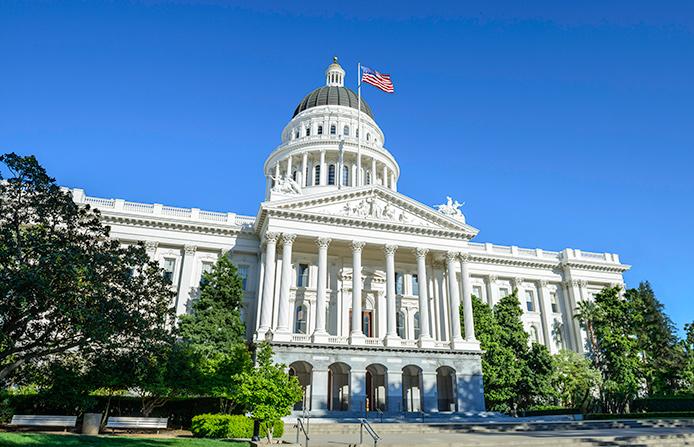 California Capitol building with blue sky